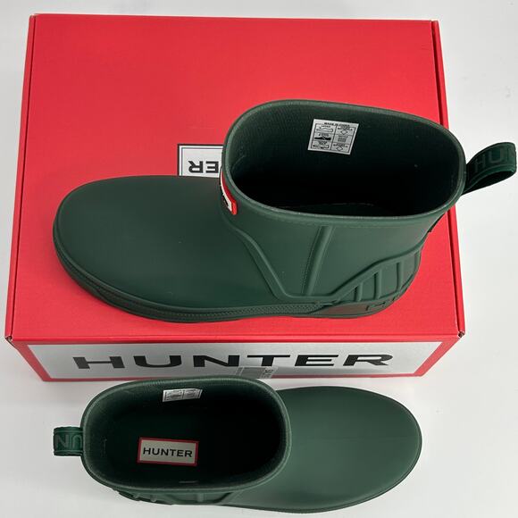 NEW Hunter Big Kid Size 4 Green Short Rain boot waterproof booties Slip on NWT - Picture 3 of 7